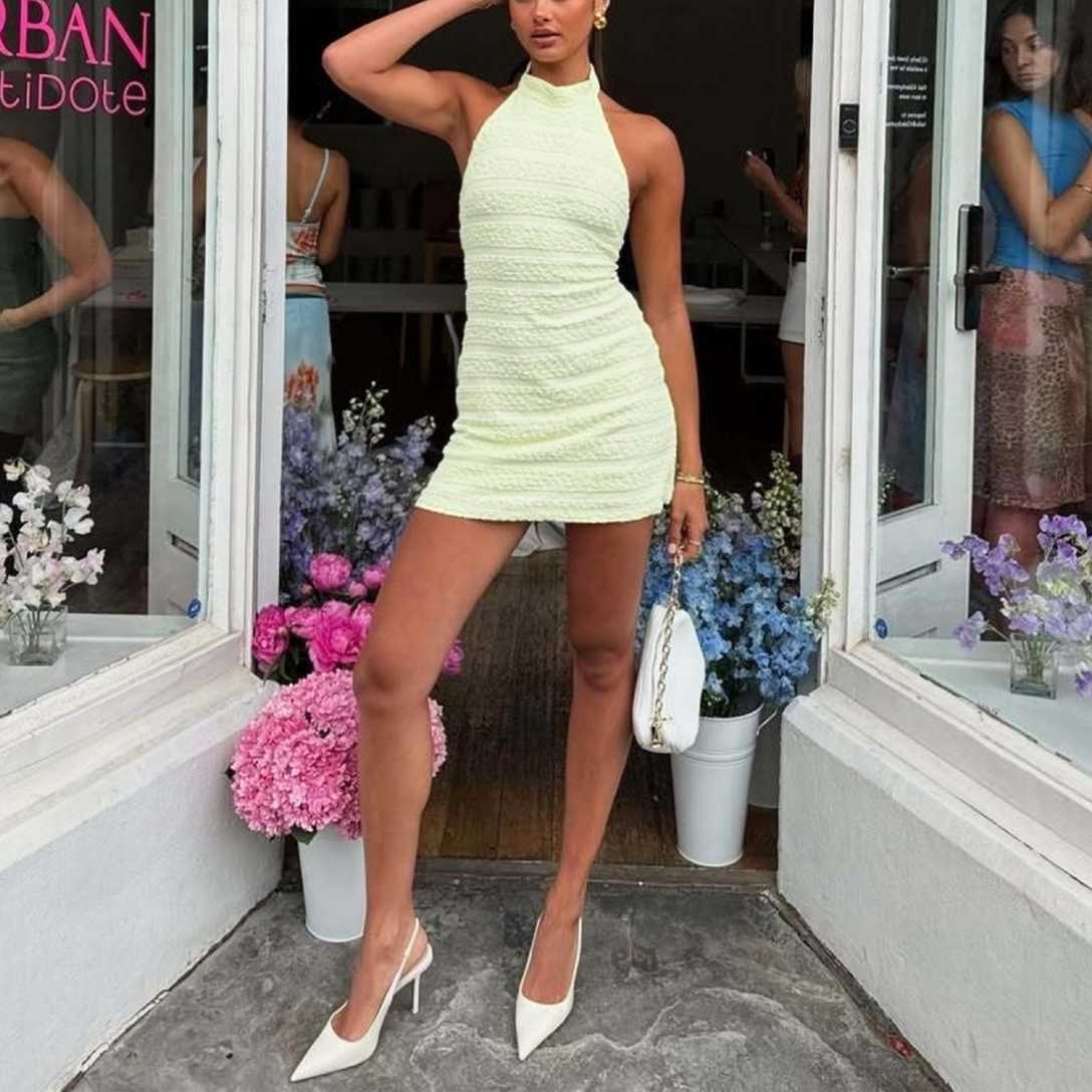 Furette Summer New Product TEMU Backless Sleeveless Hanging Neck Dress for Women 250315