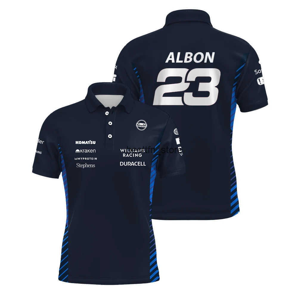 Men's Polos New F1 race car Williams team in 2025 same short sved T-shirt polo shirt racing suit breathable quick drying top Q250321