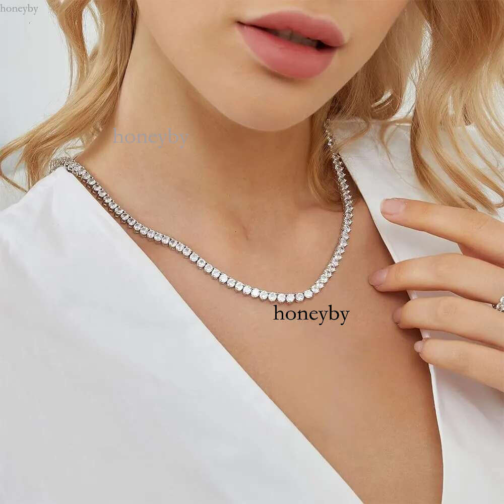Jewelry designer hip hop necklace 2mm 3mm 4mm 5mm ice dia sterg sier Moissanite tennis bracelet