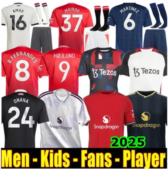 24 25 RASHFORD Stone Roses Soccer Jerseys GARNACHO HOJLUND MARTINEZ CASEMIRO MANCHESTEES football shirt B. FERNANDES men kids kits MAINOO ZIRKZEE AMAD UnITedS