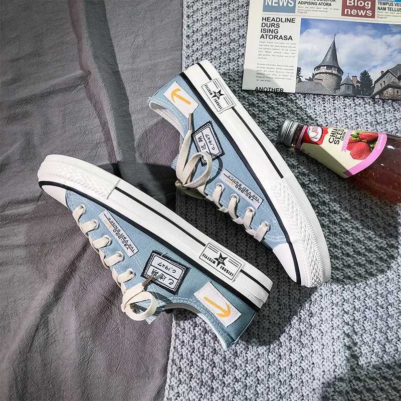 Summer breathable low top canvas mens shoes 2024 new casual Korean popular sports version student board shoes rubber upper Y250320
