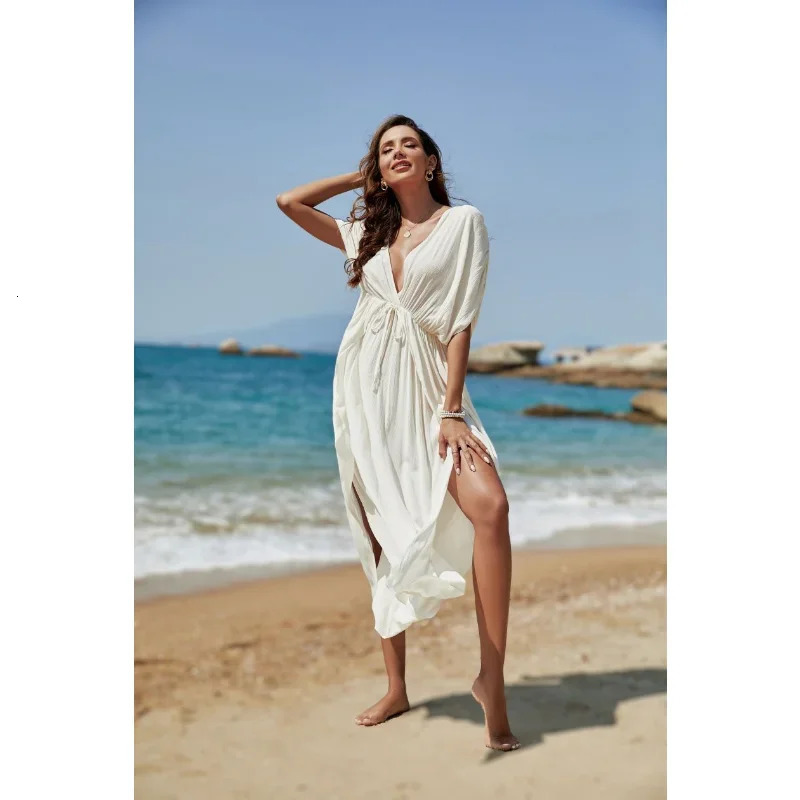 Sexy Woman Beach Cover Up Swimsuit Woman Dress Trend Bikini Cover-ups Swimwear Beach Outfits Womans Bathing Suit Vestidos 250320