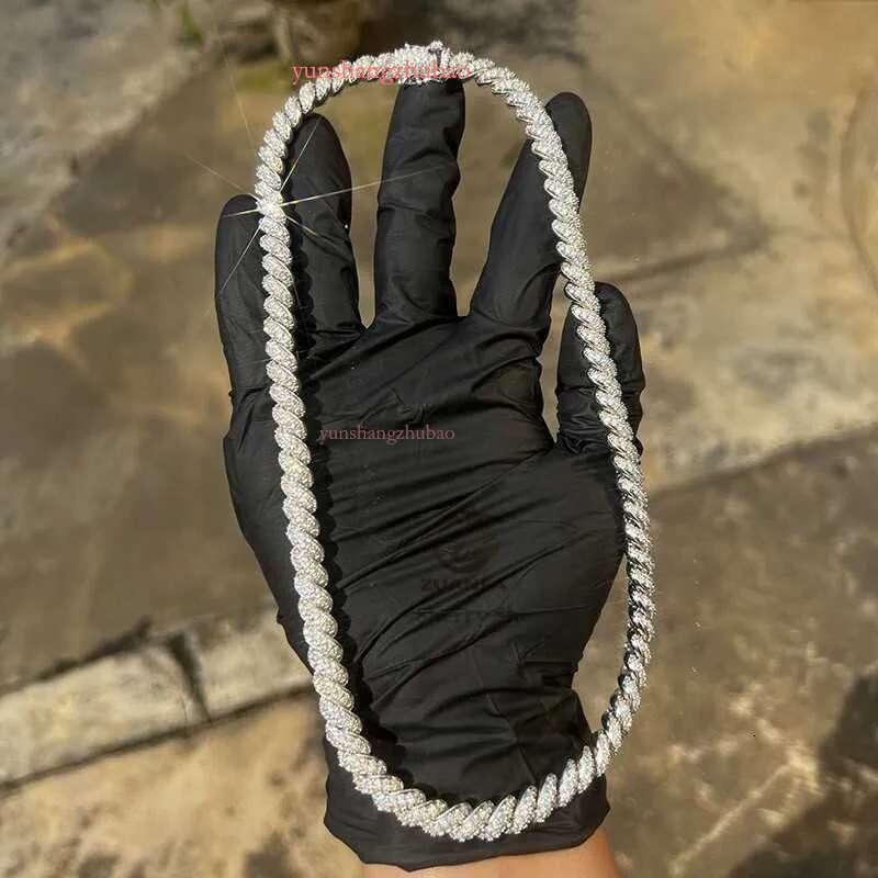 Stock Ready to Ship Gra Certificated Vvs Moissanite Dia 8mm 18inch Hip Hop Iced Out Rope Chain