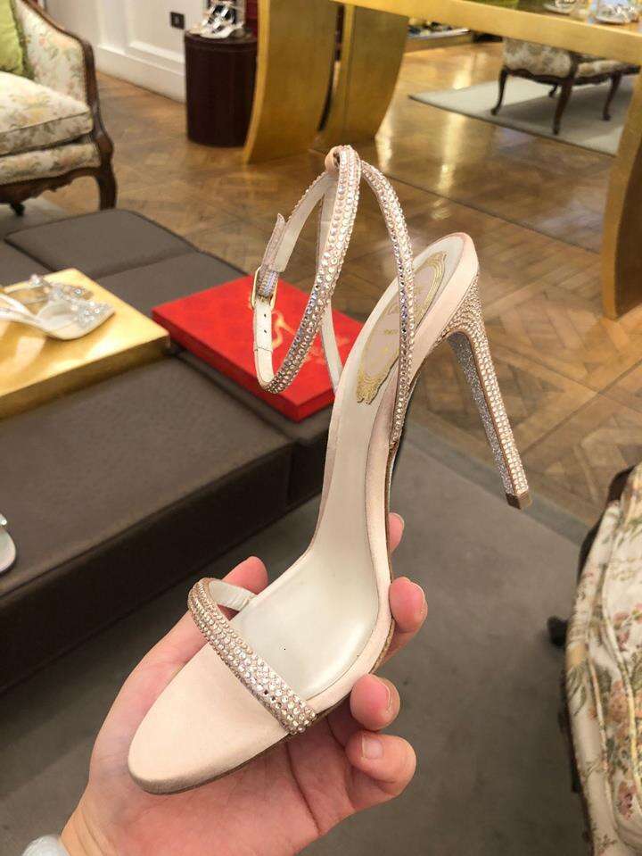 High Heel Sandals New Open Toed Buckle With Rhinestones Sexy High Women S Slim Heels Fairy Style