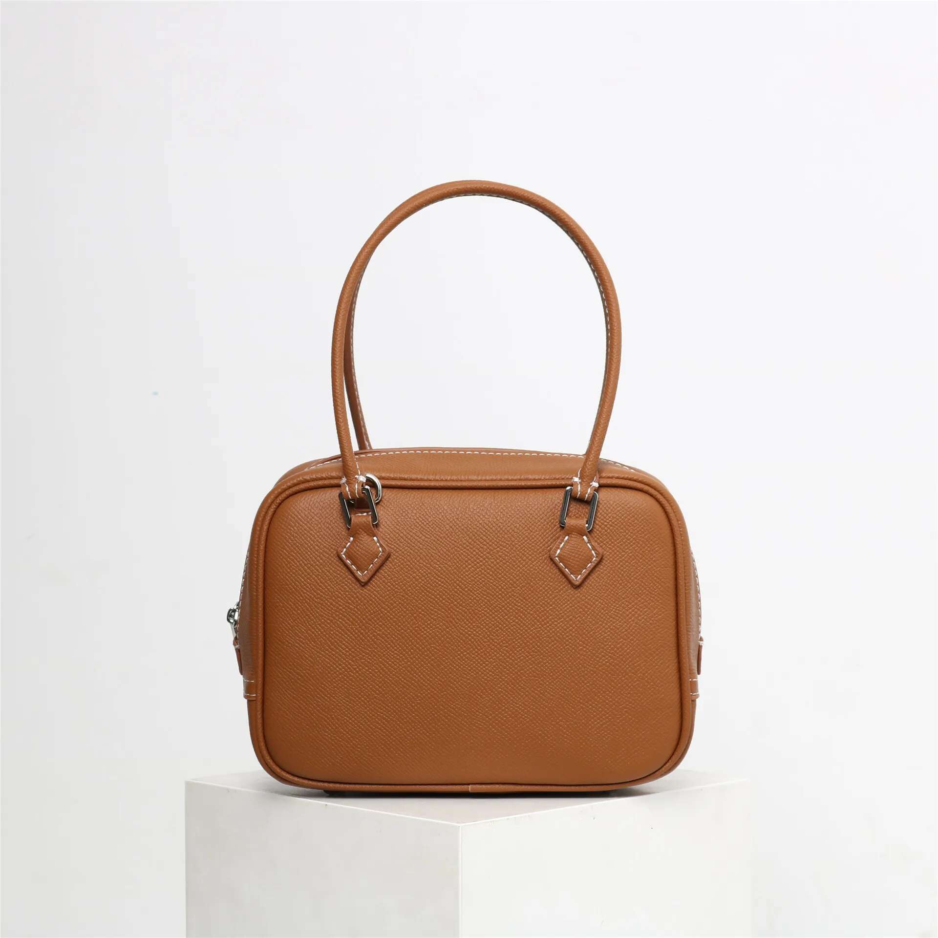 2024 New Fashion Genuine Women's Shoulder Bags Soft Leather Ladies Crossbody Bag High Quality Feather Handbags Brown