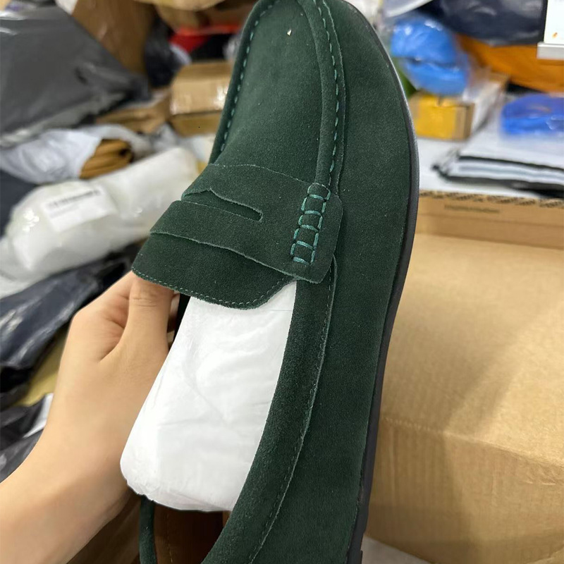 890 Spring and Autumn Men's Shoes, Bean Shoes, Large Sized Driving Shoes, Low Cuffs, Anti Fur Feet, British Flat Casual Shoes, Cross border