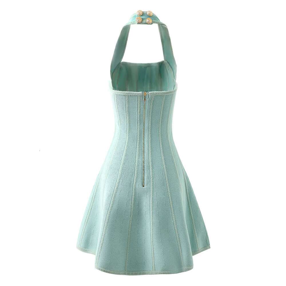 Newest Summer Unique Hot Women Sexy Party Halter A-E Knitted Street Dress High Quality Backless