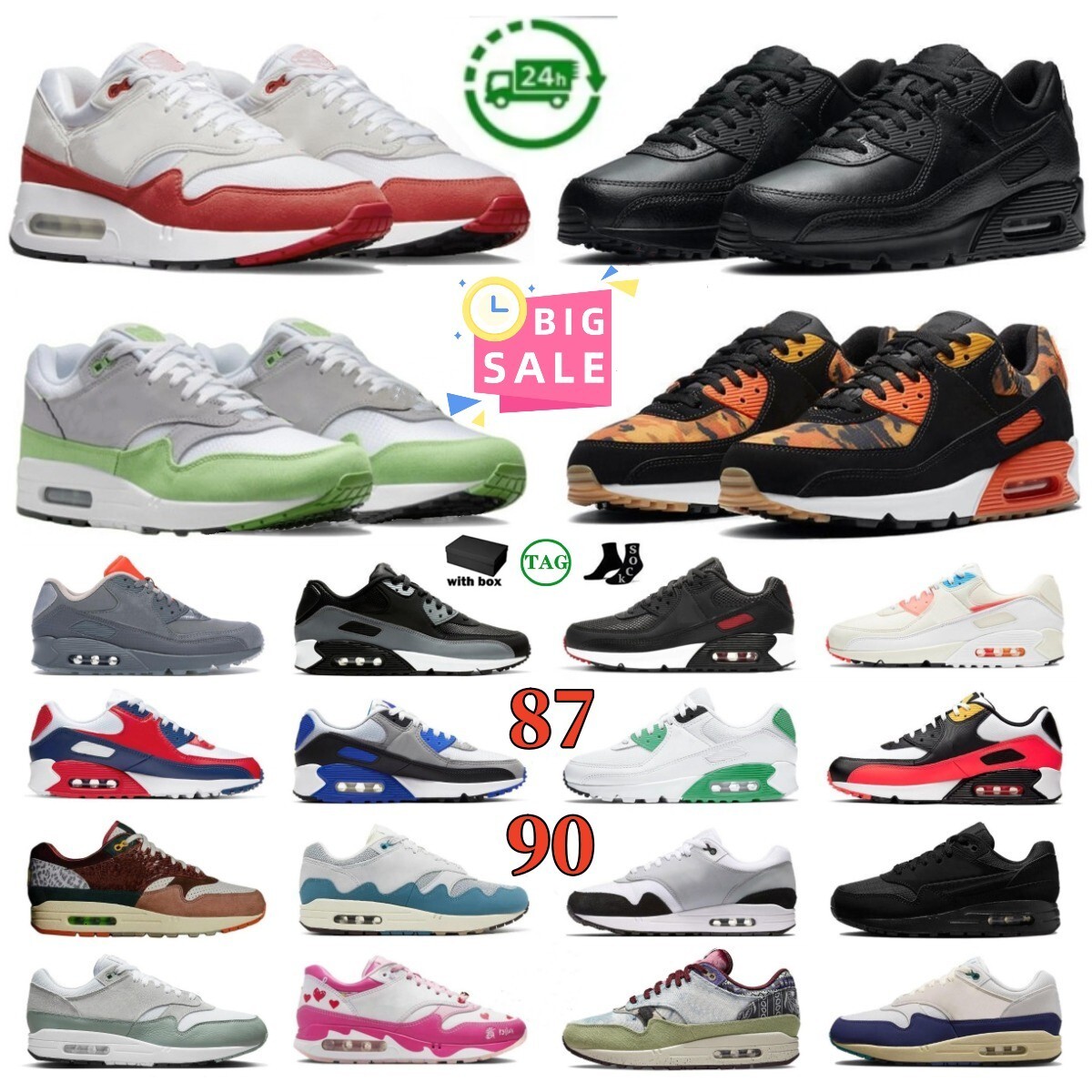 Designer 90 90s shoes Women Men Triple Black Concepts Mellow 86 casual shoes Orange Camo Green Cool Grey bred Anniversary Premium Sports Running 87 sneakers 36-46