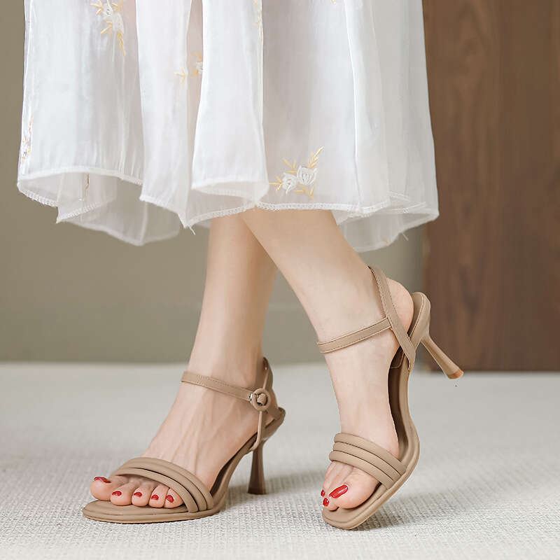 High Heel Huiliya Single Buckle Strap Open Toe Sandals For New Summer Korean Version High Heels Slim Heel Mid Heel Women S Shoes BR