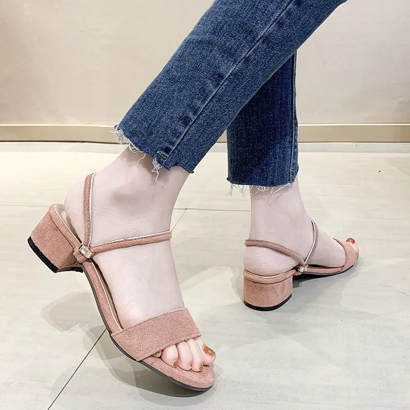 Womens Sandals Thick High Heels Sliding Summer Elegant Slippers Large Size 3442 Fashion Women 250321BJ - view 3