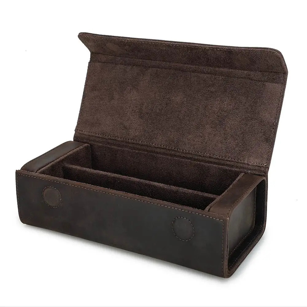 Leather 3-slot sunglasses case womens glasses manager box retro glasses protection glasses case 241114