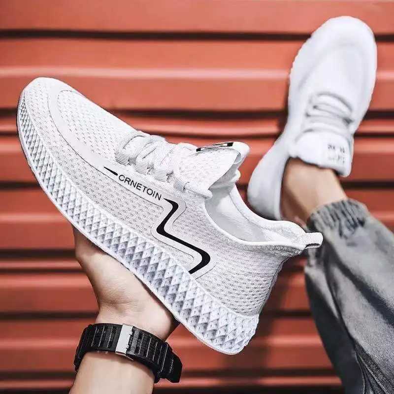New trendy sports shoes with soft soles breathable casual leather shoes versatile running shoes mens single shoes Y250320