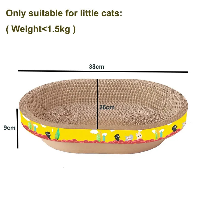 Cat Beds Furniture Board Paper Cat Claw Protect Cat Corrugated Nest Bed Cat Toys Grinding Wear-resistant Scratching Cat Oval Supplies Furniture