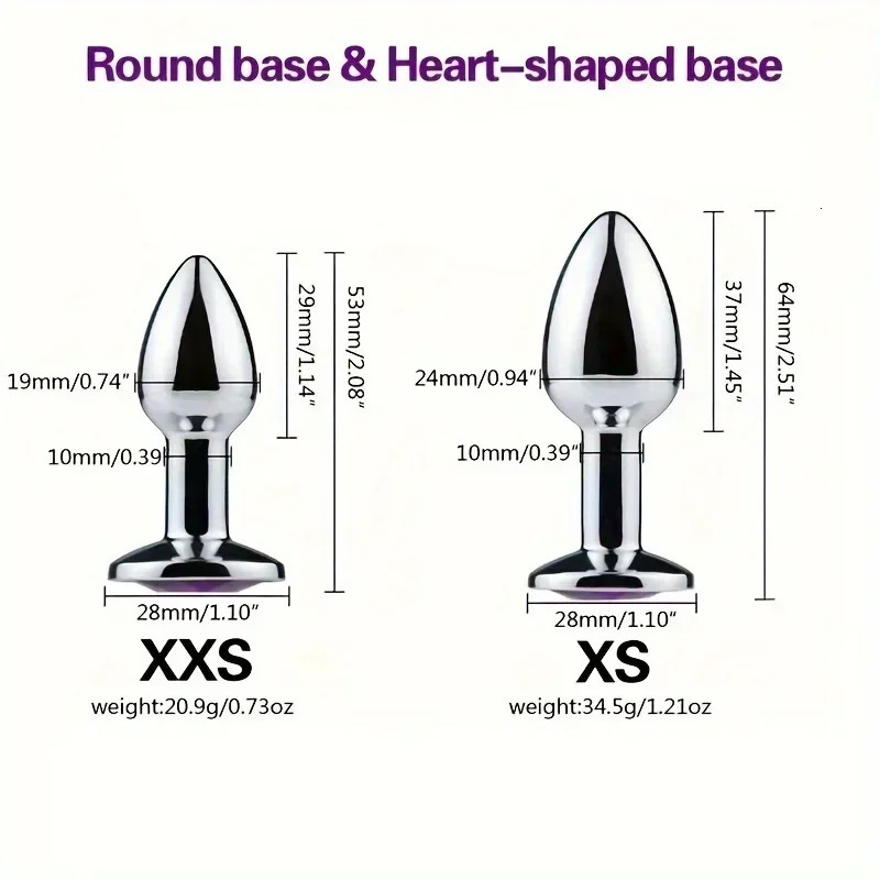 1PC Metal Butt Toys Heart Shaped Anal Trainer Jewel Butt Plug Kit SM Adult Gay Anal Plugs 250320