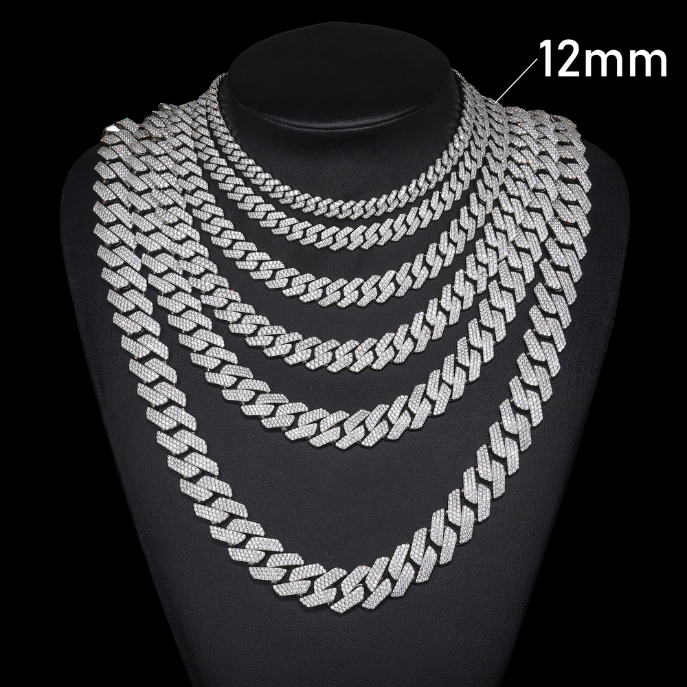TUHE 12mm-14mm Unisex High Quality Iced Out Cuban Link Necklace copper cz Men For Men Hip Hop Jewelry