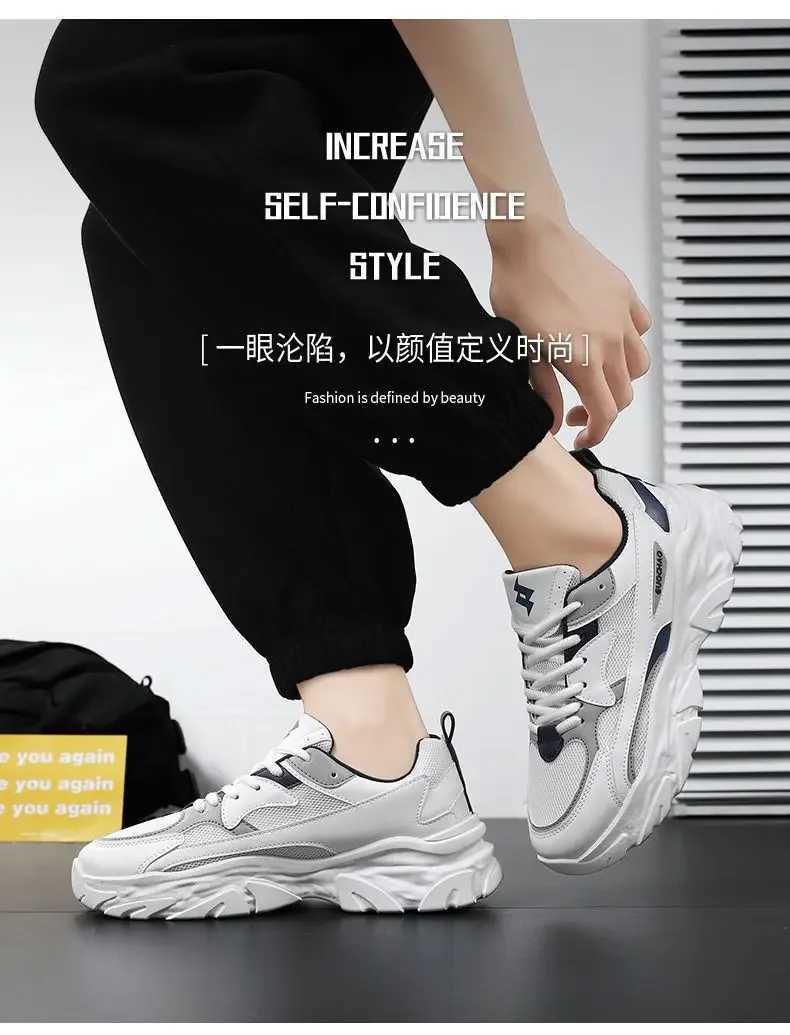 Mens shoes summer breathable thick sole running dad trendy shoes youth casual versatile sports shoes 2025 new shoes Y250320