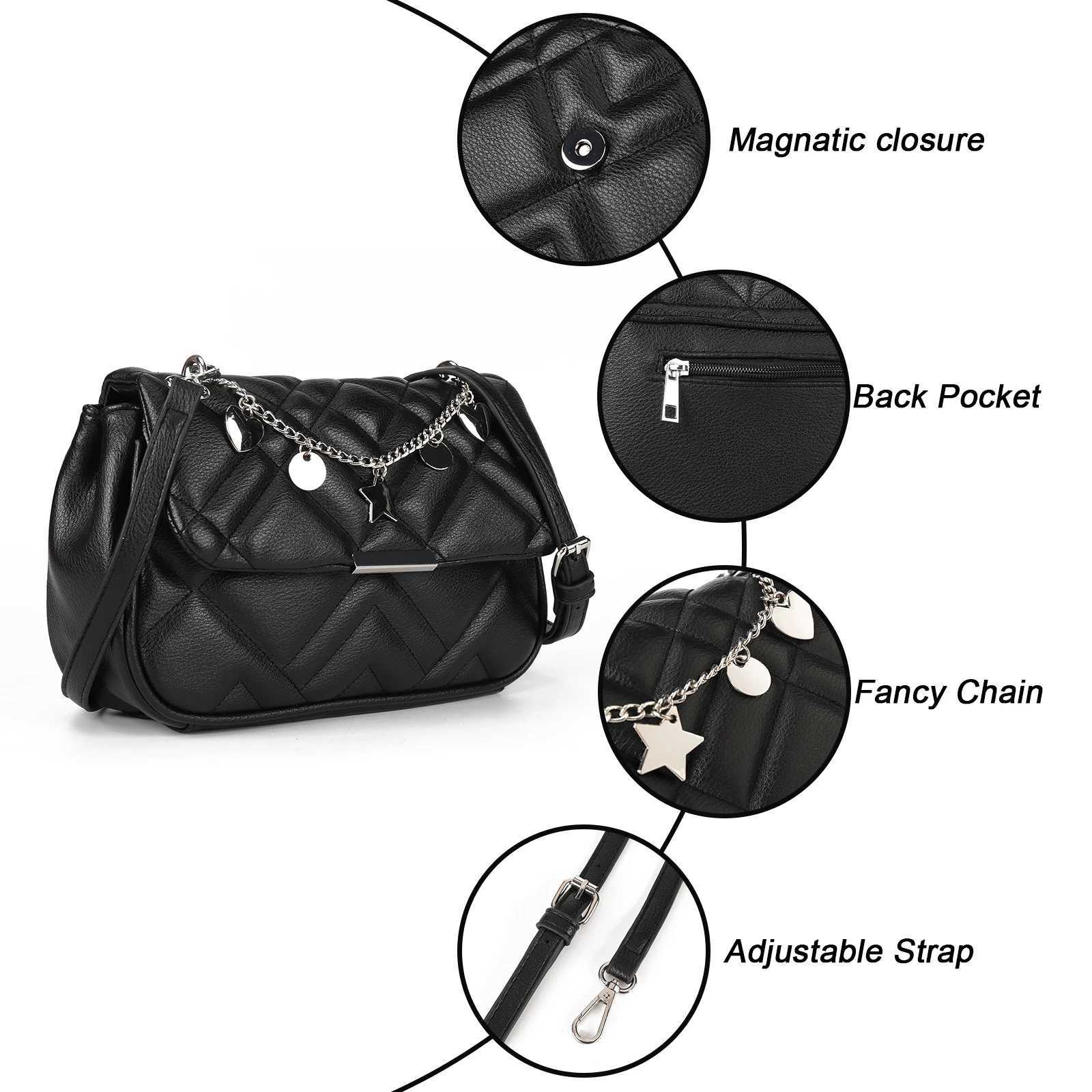 Fashionable womens shoulder bag luxurious star chain design cross shaped bag Y250320