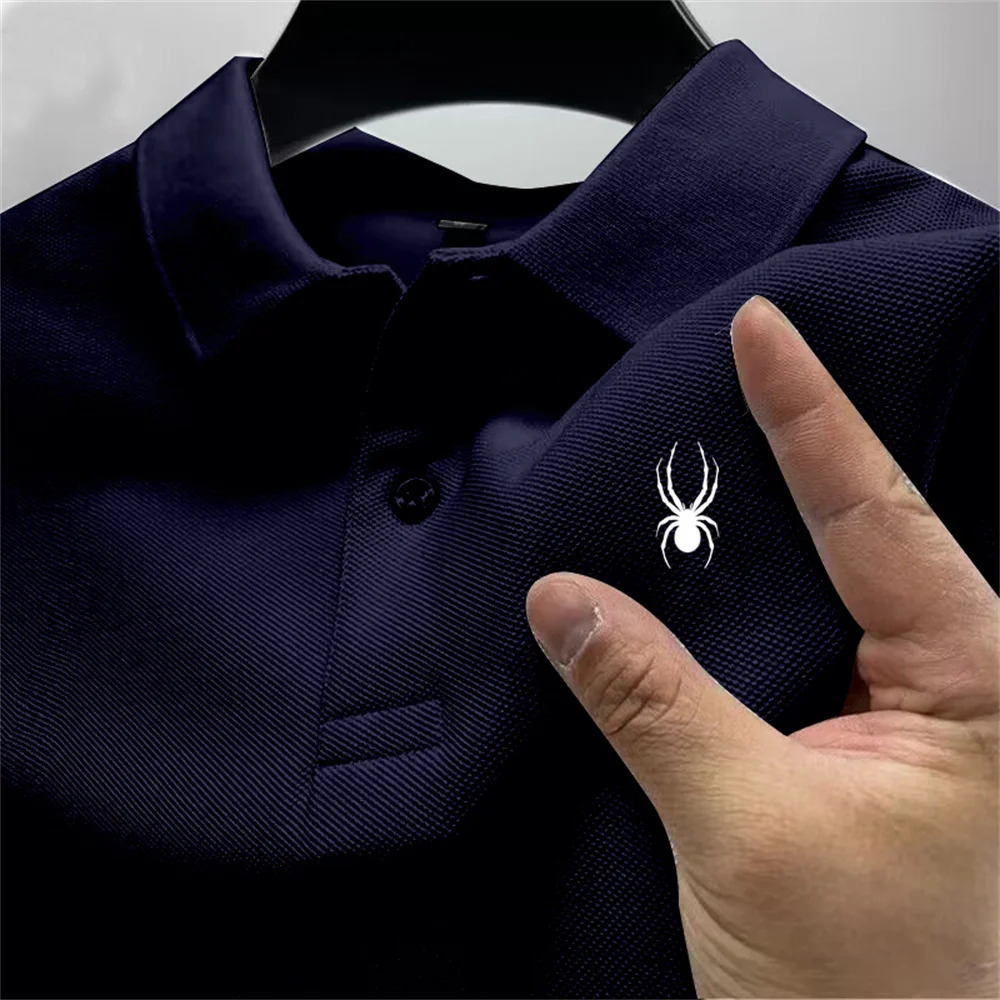 Summer highend mens polo shirt fast drying breathable casual fashionable business sports short sleeved clothing 250320