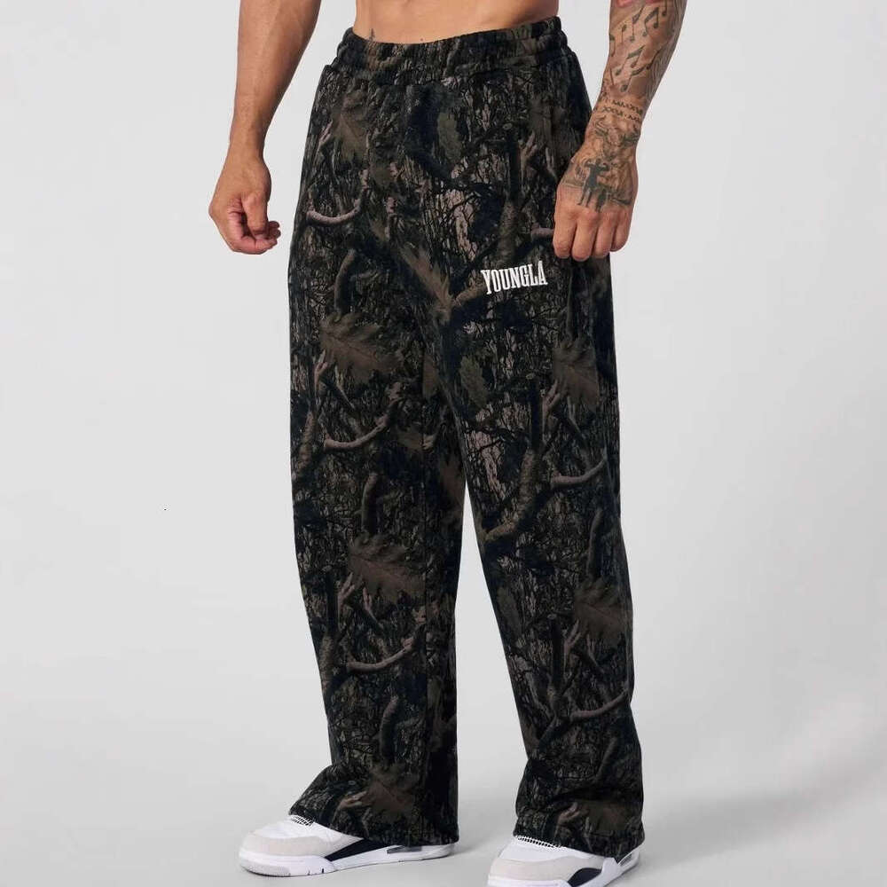 American street fashion brand camouflage print loose wide straight leg sports and casual pants