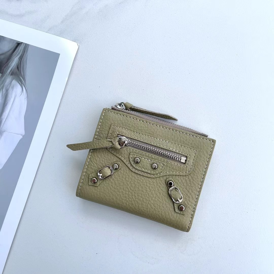 2025S Trend Designer Pure Leather Ins Premium Top Layer Cowhide Coin Purse Exquisite Goat Pattern Short Clip Wallet