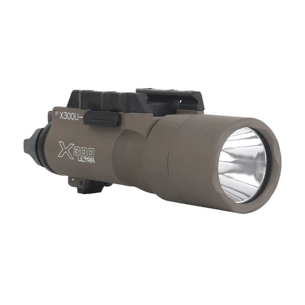 Tactical Surefir Style X300U X300 Ultra X300U-A Hand Gunner Flashlight Airgun Helmet Light Weapon Flashlight Flash 800 Lumens X2503211