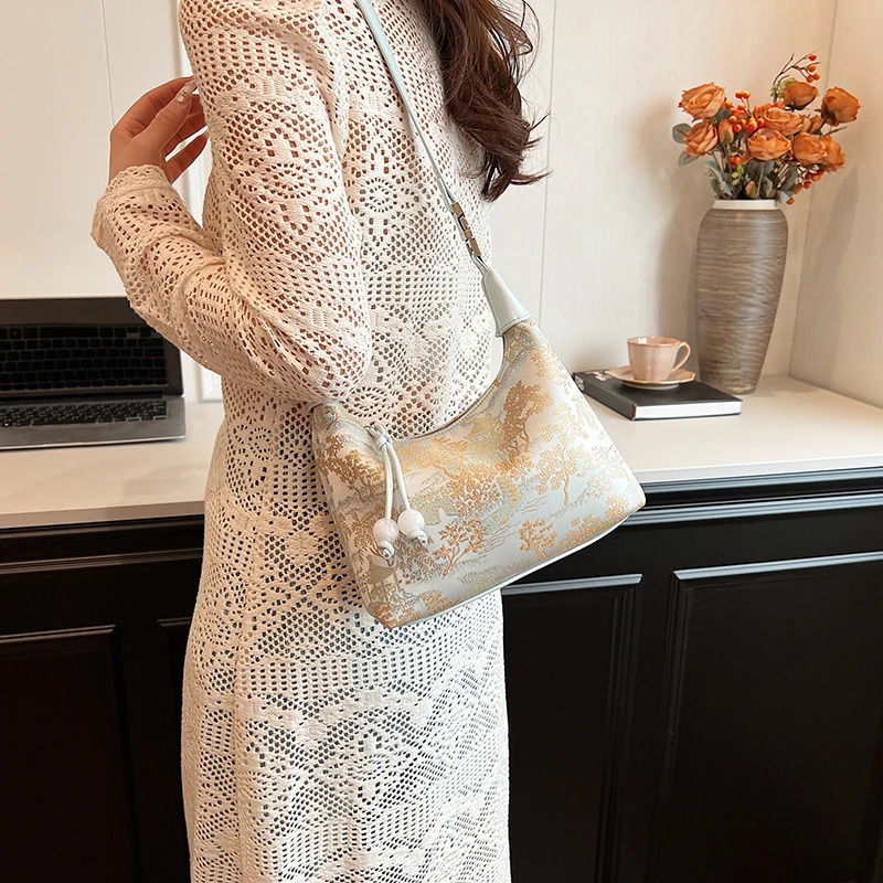 Chinese Style Small Crossbody Bags for Women 2024 er Fashion Handbags and Purses Sweet Shoulder Bag 250314