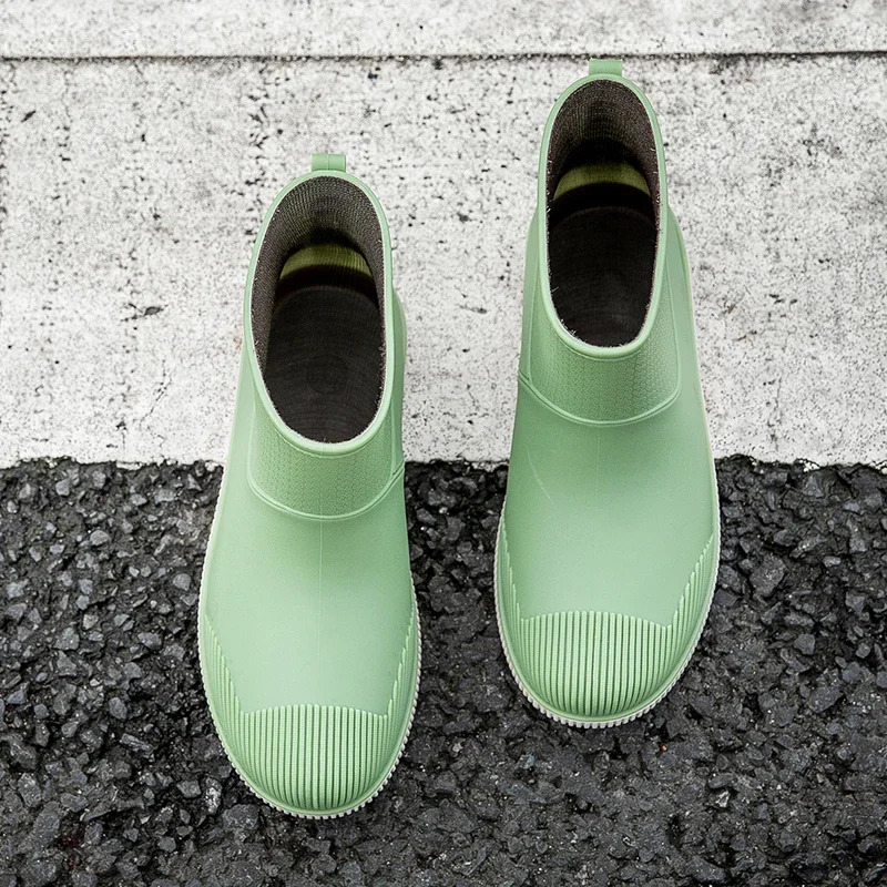 Rain Boots Womens Non-Slip Waterproof Shoes Outdoor Wear-Resistant Rubber Shoes Kitchen Work Waterproof Boots Short Tube 250317