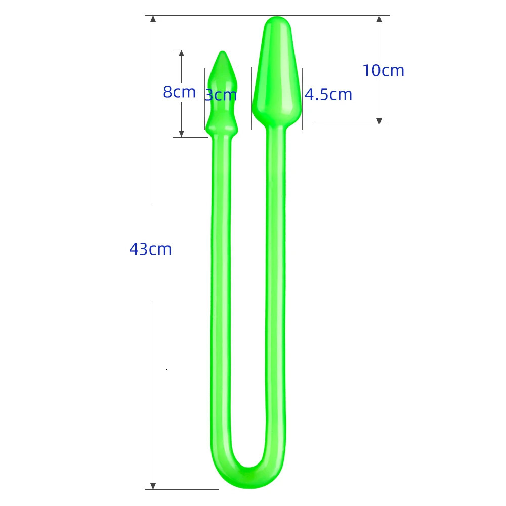 90cm Super Long Dual Head Anal Plug Soft Clear Luminous Dildo Prostate Massager Anus Masturbators Dilator Sex Toys for Men Women 250320