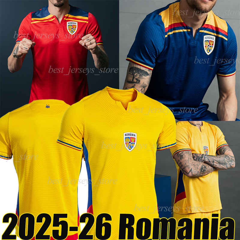 2025 Romania HAGI Soccer Jerseys 25/26 DRAGUS MITRITA BIRLIGEA R.MARIN STANCIU BURCA RATIU BANCU NITA men kids kit sets football shirt national team