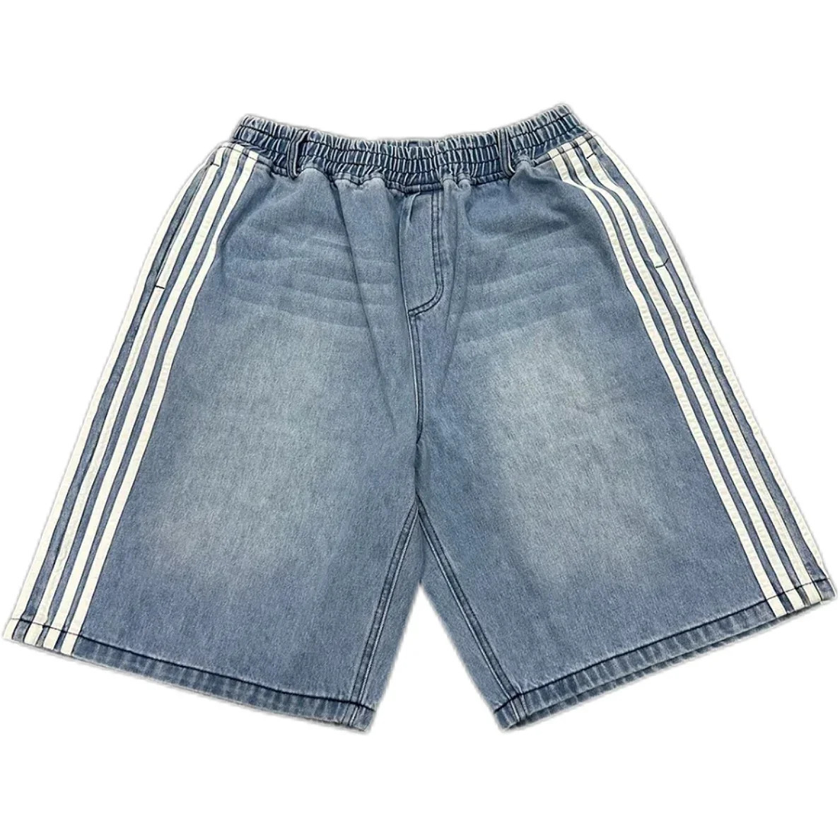 Summer Street Casual Denim Shorts American Retro Side Striped Shorts Women Hip hop Harajuku Punk Trend Loose Sports Shorts 250320