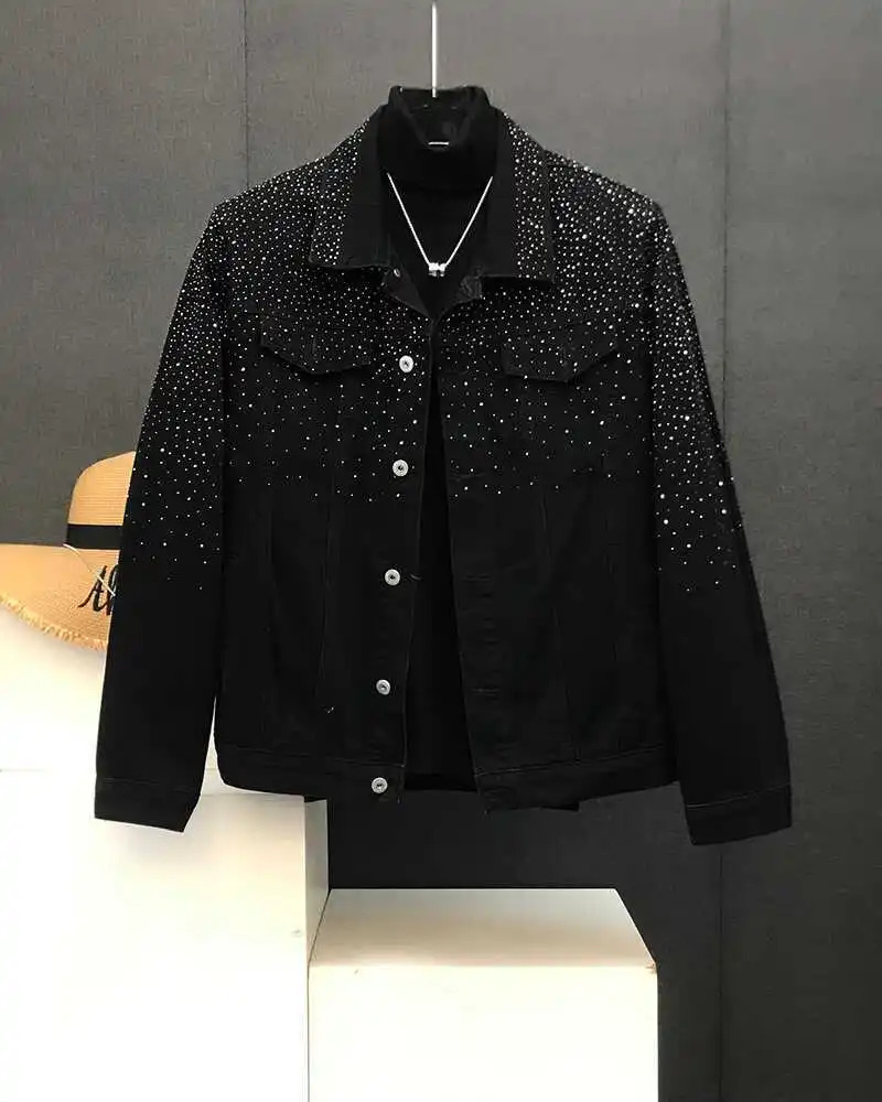 Fashionable Diamond Jacket Spring and Autumn 2025 Mens Tops Retro Short Jackets 250313