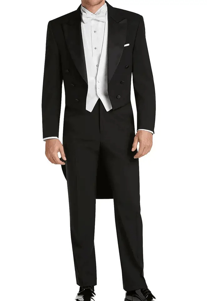 Mens Long Tailcoat Three Pieces JacketPantsVest set Handsome Highend Male Formal Party Prom Suit 250311