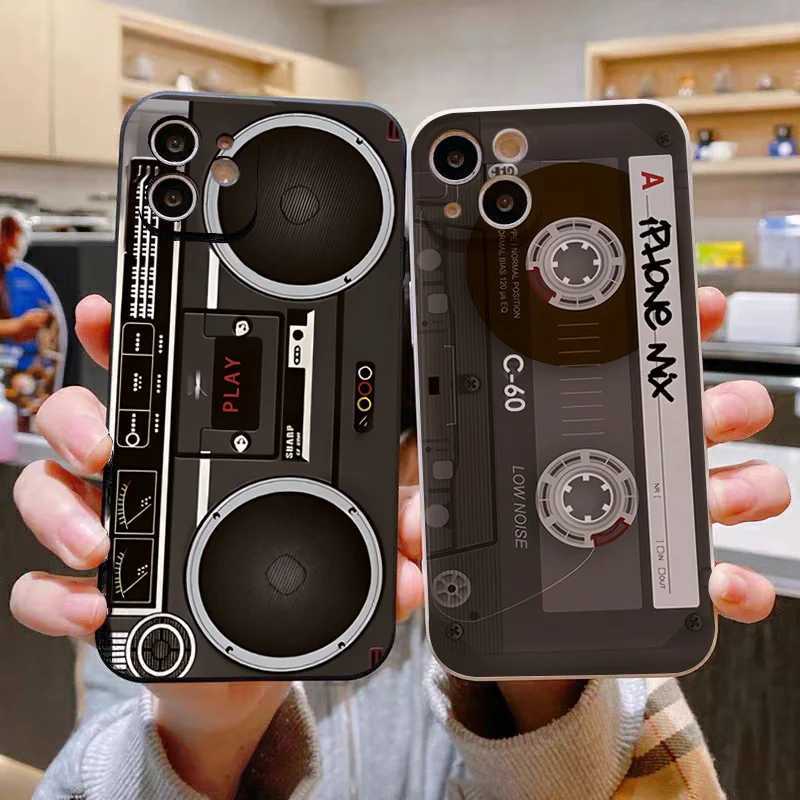 Retro Radio Graphic Phone Case for iPhone 11 12 13 14 16 Pro Max Plus Mini XR X XS Max 8 7 Plus SE 2022 Shock resistant Soft Cover Z250321