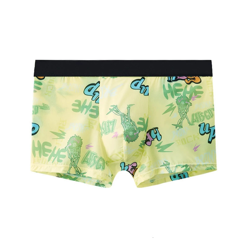 Sexy Man Underwear Breathable Flat Corner Green Cute Men PantsFashionable Mens Boxer Shorts Size 4XL Briefs 250320
