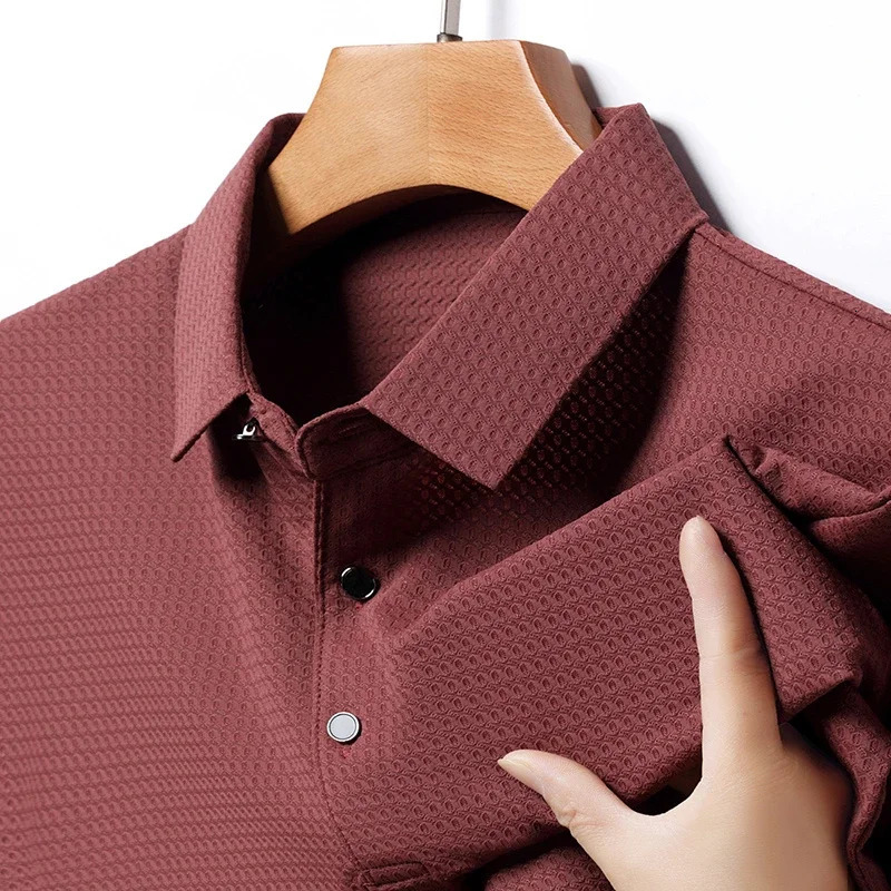 2024 Pineapple Grid Business Casual Polo Shirt Summer Fashion Short Sleeve Comfortable Breathable Top 250320