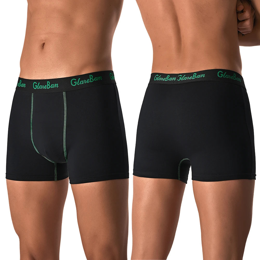 3piece set of black cotton boxing shorts mens underwear suitable for soft 250320