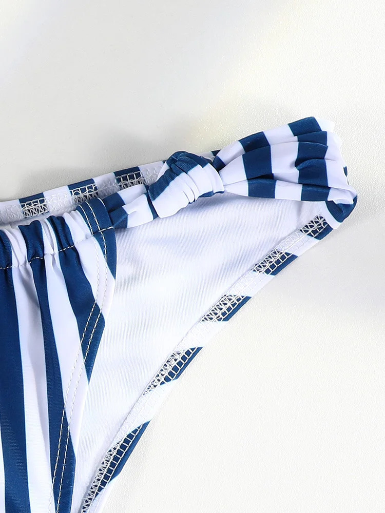 Bandeau bikini set womens swimsuit sexy striped bikini swimsuit Bandage Brazilian beach wear swimsuit 250317
