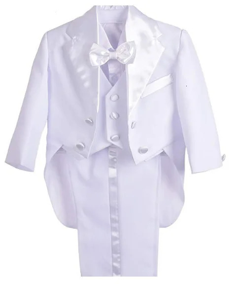 Ring Bearer White Baby Boy Christening Suit Set Cute Baptism Boys Outfits Blessing Outfit Suit Infant Clothes 3 6 9 12 Months 250320