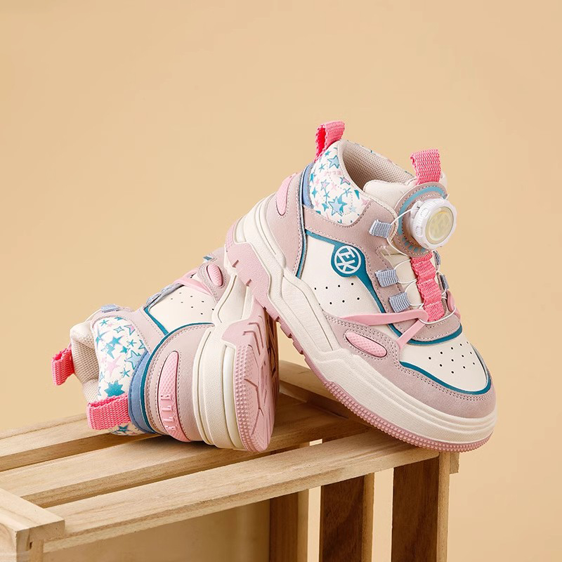 Ariaca High Top Boys Board Shoes Soft Sole Knob Adjustable Kids Shoes Spring New