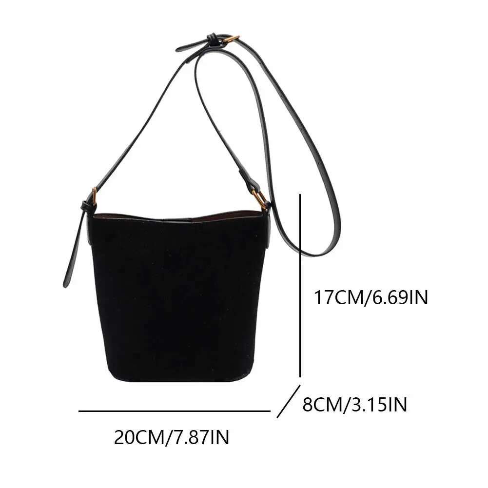 Women Retro Niche Design Casual Fashion Vintage Crossbody Satchel Faux Suede Shoulder Bag