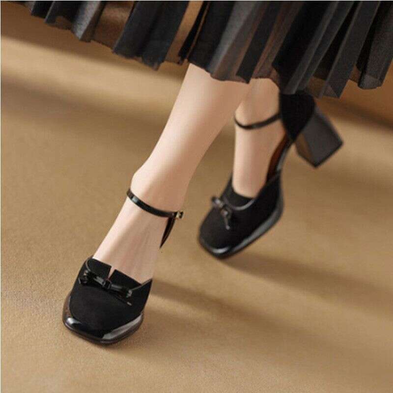 High Heel Z Summer New Style Baotou Sandals Women S Versatile And Comfortable One Button Hollow Coarse High Heels