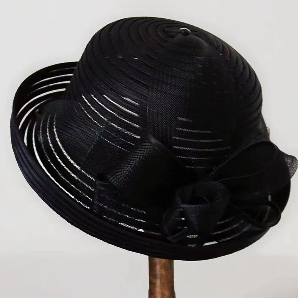 Womens rolled edge fabric striped mesh sun hat breathable sports and leisure hat 250320