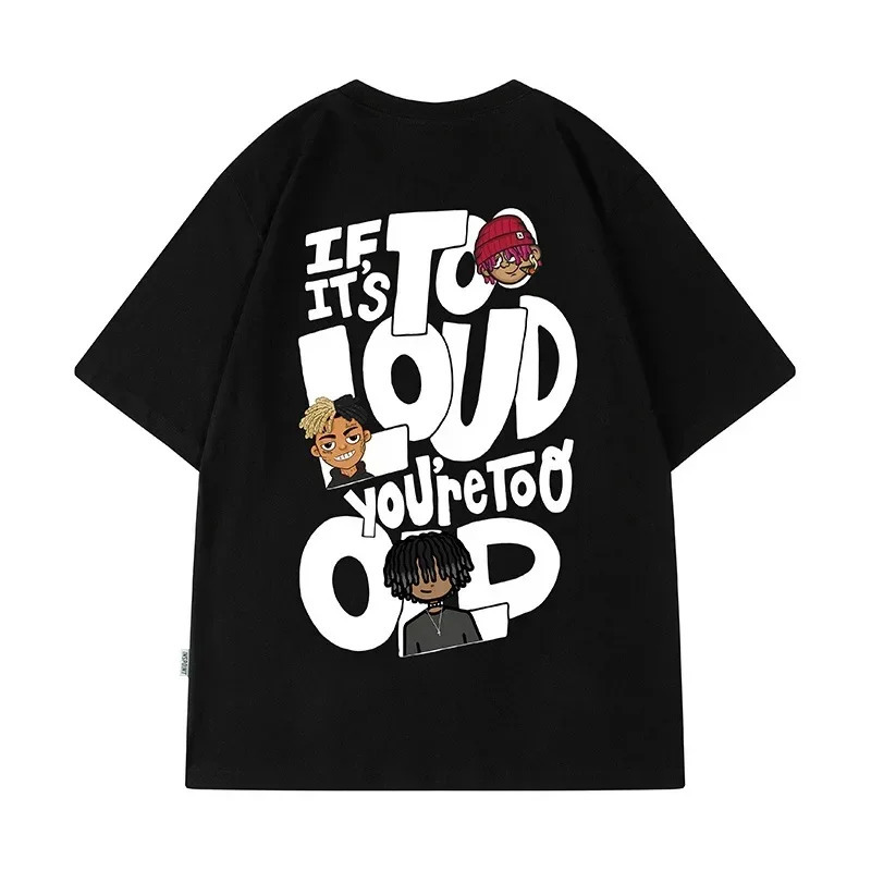 Hip Hop oversized Tshirt mens streetwear Harajuku cartoon printed short sleeved cotton loose Plus size 5XL 250312