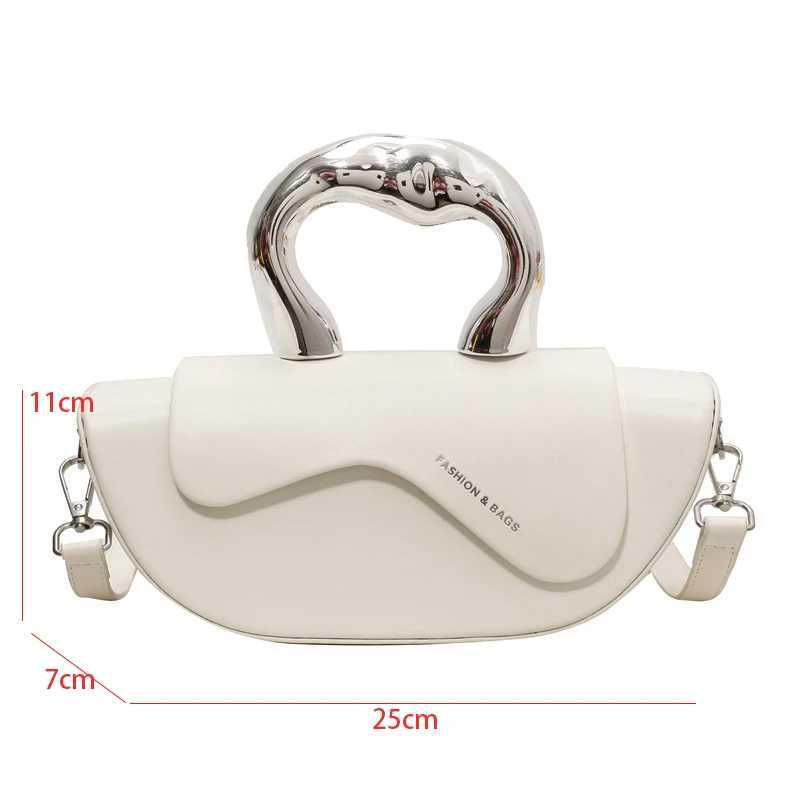 Klein Blue Crossbody Bags Womens Luxury Designer Saddle Bag High Quality Pu Leather Handbag Womens Bag Silver Short Handbag Y250320