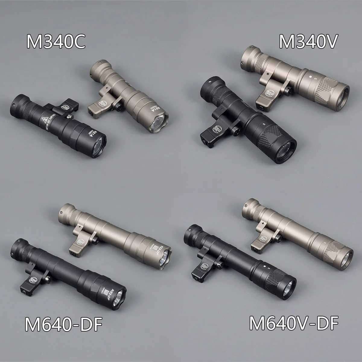 Tactical Offset Flashlight M340C M640DF M340V M640V Strobe Mini Scout Light PRO Compact LED Airsoft Weapon Light X250321