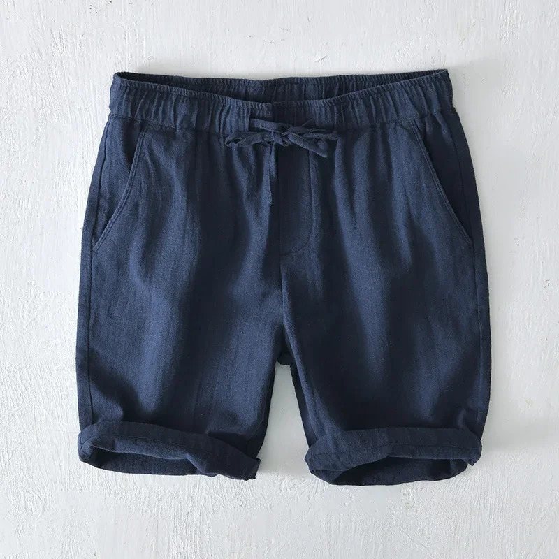 Cotton Linen Shorts Fpr Men Summer Fashion Loose Beach Holiday Shorts Man Casual Shorts Plus Size Drawstring Shorts 250320