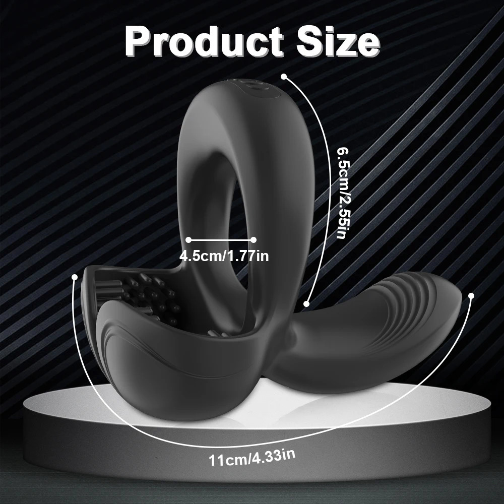 Penis Vibrator for Men Remote Control Cock Ring Ejaculation Delay Testicles Perineum Scrotum Stimulator Sex Toy for Couples Game 250320
