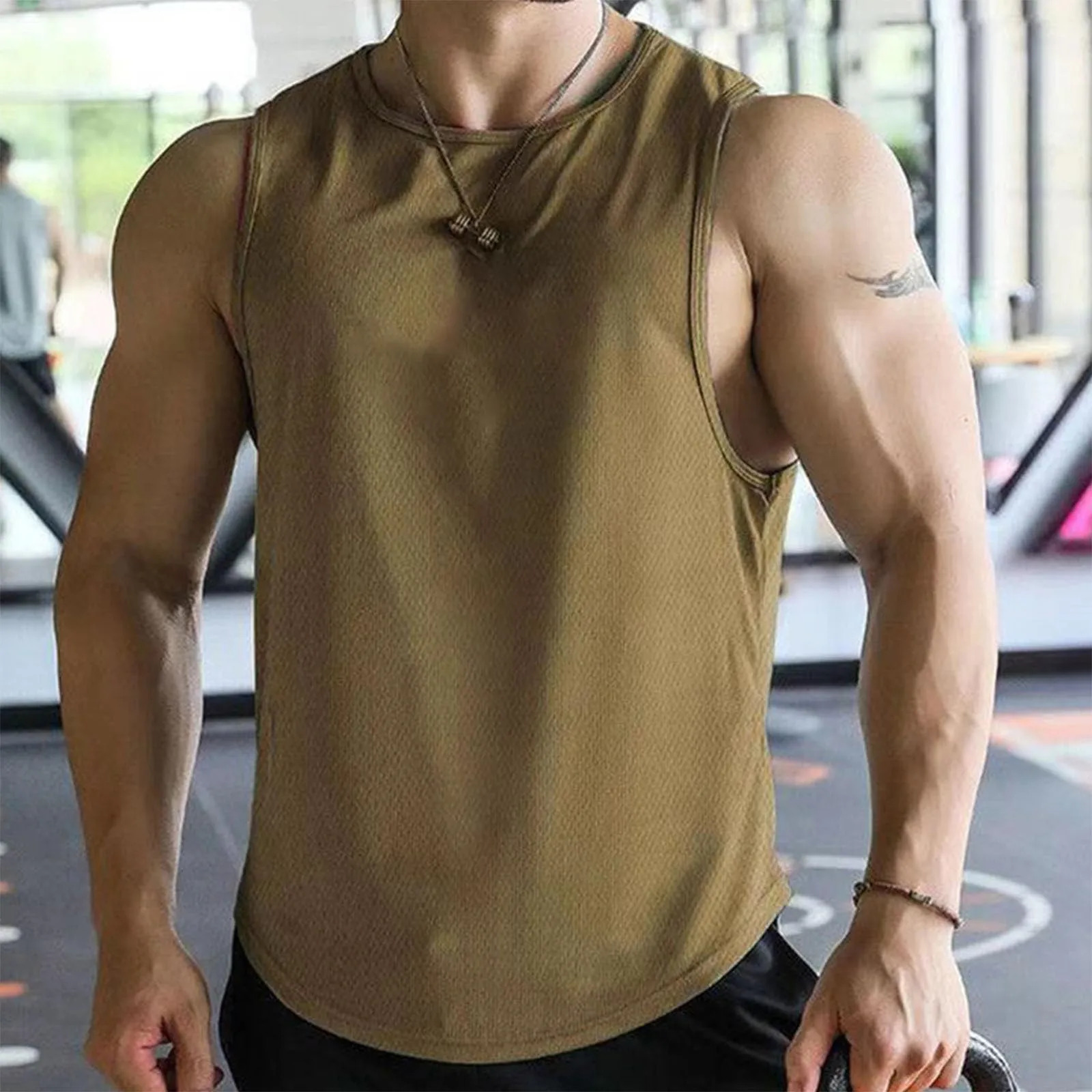 Summer Mens Sports Training Vest Fitness Basketball Sleeveless Shirt Exercise Mesh Quick Dry Running Gym Fitness Men Tank Top 250320