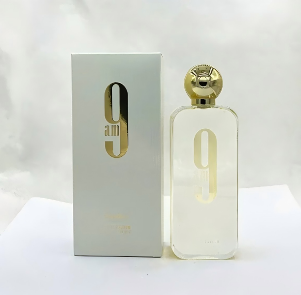 Sophisticated African White 9AM Perfume Spray for All Genders - Long-lasting Freshness 100ml Glass Bottle