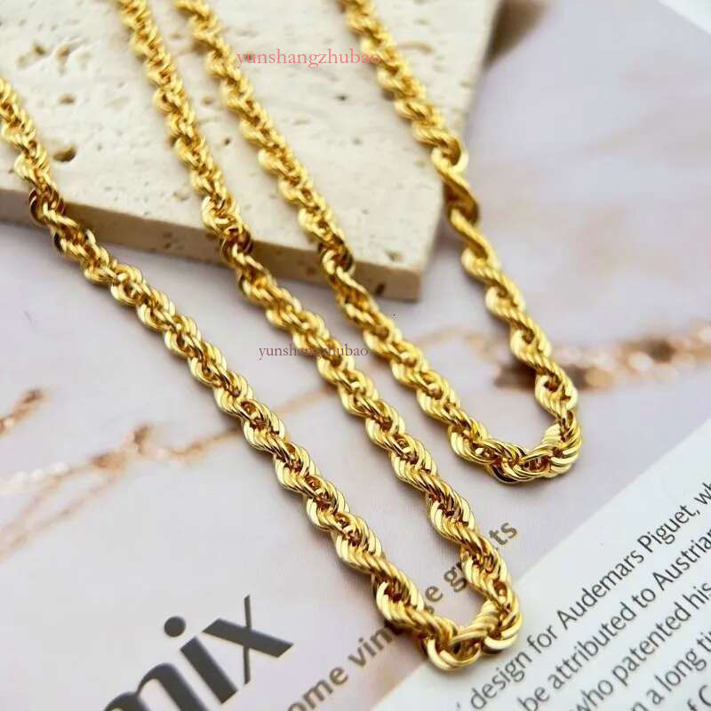 designer jewelry women gold necklace High Quality Gold Plated chain Stainless Steel Necklace For Women Men Golden rope chains gift 2-5mm
